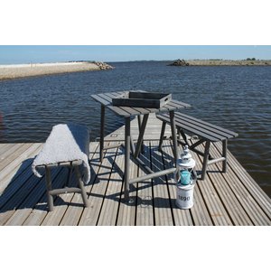 Åland bord med 2 bänkar - Grå - Utebänkar, Utesoffor & trädgårdsbänkar, Utemöbler