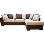 Delux soffa med ppet avslut hger - Brun/Beige/Vintage