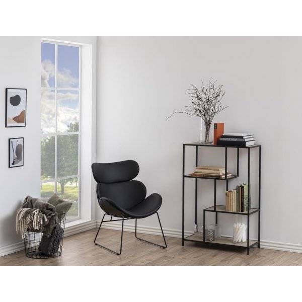 Seaford bokhylla A - Ek/svart - 4 hyllor Seaford bokhylla A - Ek/svart - 4 hyllor