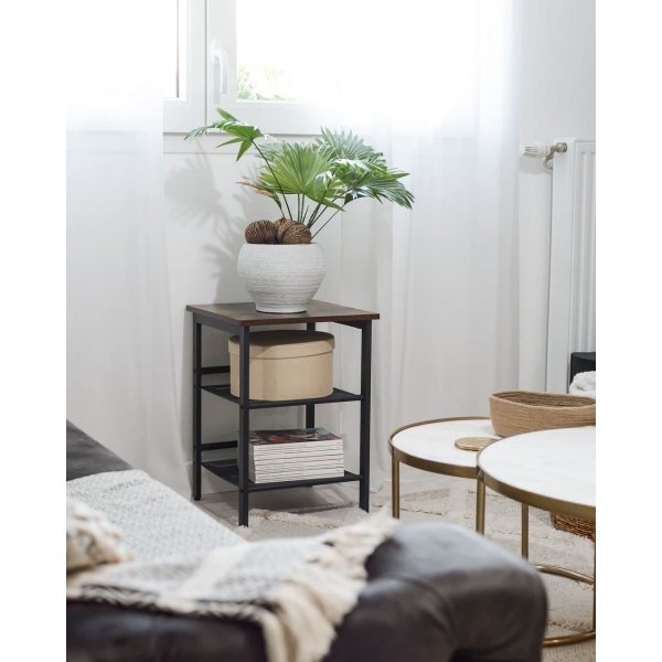 Table d'appoint Ebbot 40 x 40 cm - Marron/noir Table d'appoint Ebbot 40 x 40 cm - Marron/noir