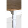 Victoria runt vitt matbord 120 cm med brunbetsad toppskiva + Textilskydd fr mbler