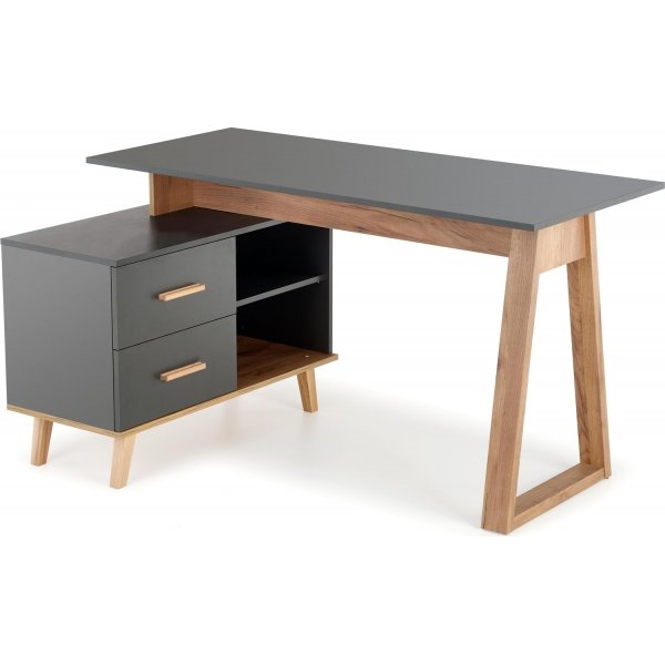 Bureau Sergio 134-210 x 60-90 cm - Anthracite/chêne wotan Bureau Sergio 134-210 x 60-90 cm - Anthracite/chêne wotan