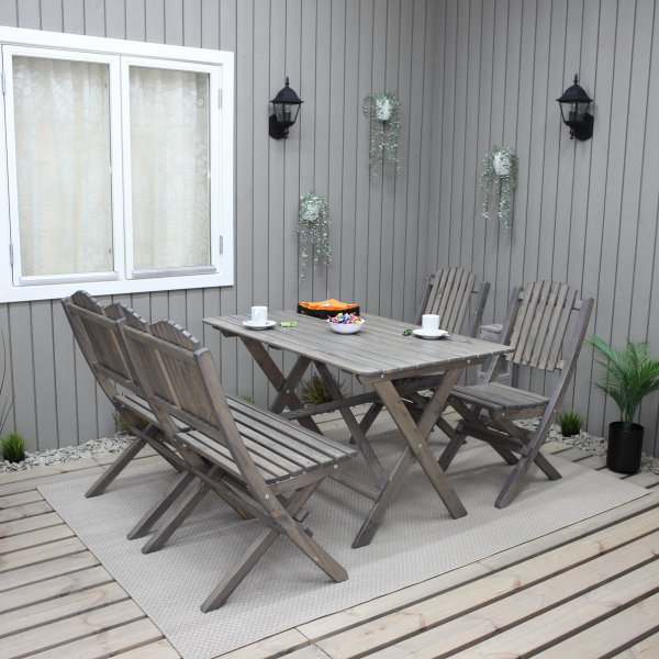 Havng eetgroep (bank met 2 stoelen en tafel) - Grijs