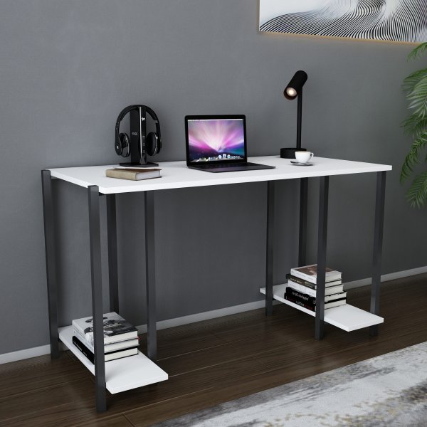 Bureau Academy 125,2 x 60 cm - Noir/blanc Bureau Academy 125,2 x 60 cm - Noir/blanc