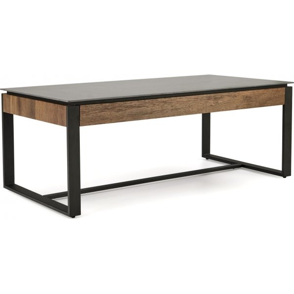 Table basse Ramona 121 x 61 cm - Marbre noir/noyer Table basse Ramona 121 x 61 cm - Marbre noir/noyer