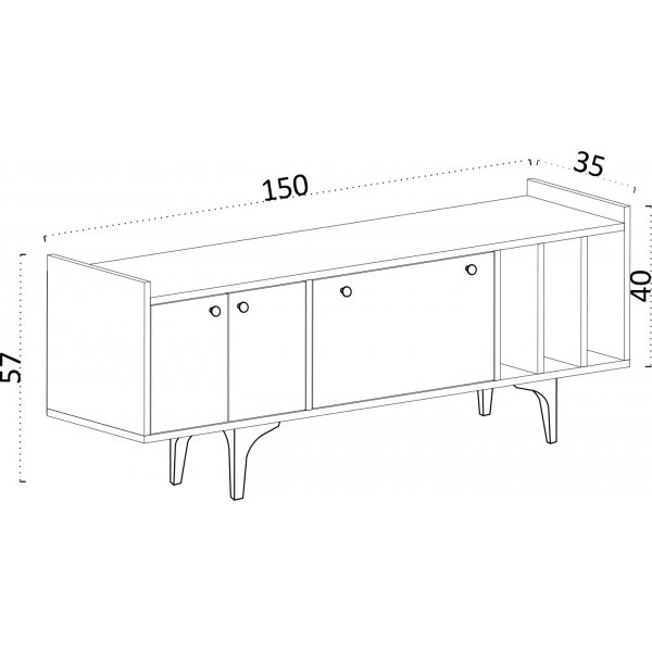 Banc multimédia Antares - Chêne saphir Banc multimédia Antares - Chêne saphir
