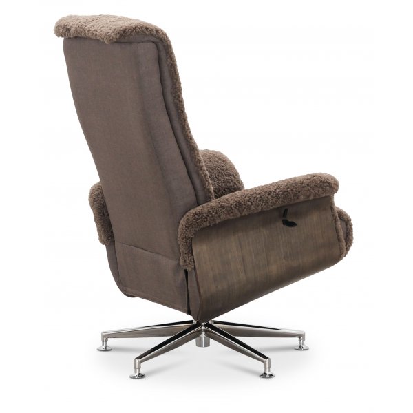 Frskinnsftlj med fotpall - ek/brun - Ulla + Mbeltassar