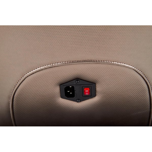 Mercura reclinerfåtölj med massage i beige ekoläder Mercura reclinerfåtölj med massage i beige ekoläder