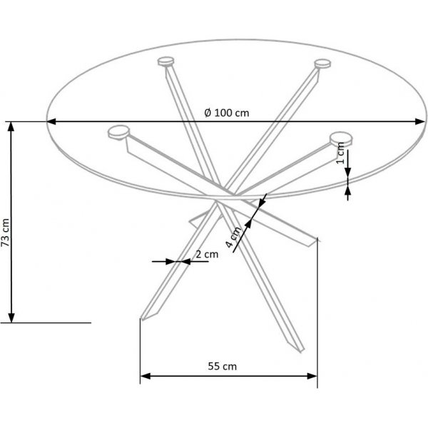 Raymond eettafel 100 cm - Goud