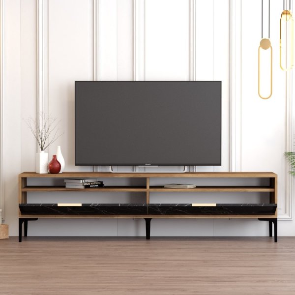Istanbul mediabank Walnoot/zwart marmer Istanbul mediabank Walnoot/zwart marmer