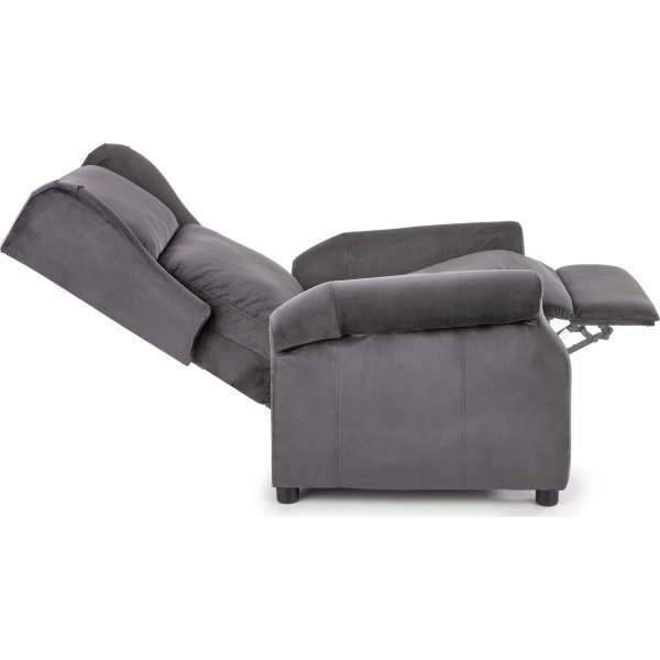 Fauteuil inclinable en velours gris foncé Fauteuil inclinable en velours gris foncé