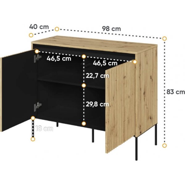 Trend skåp H83 cm - Artisan ek/svart Trend skåp H83 cm - Artisan ek/svart