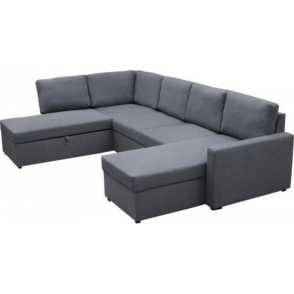 Bäddsoffa U-form mörkgrå - Dream Bäddsoffa U-form mörkgrå - Dream