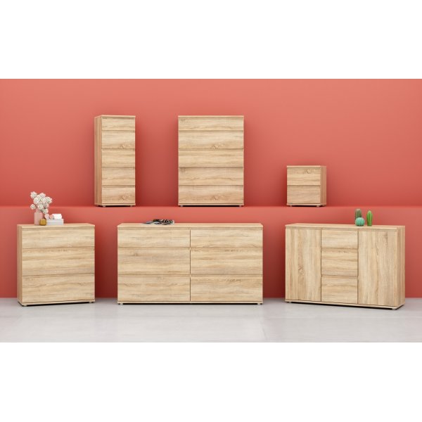 Nova smal dressoir met 5 laden - Eiken Nova smal dressoir met 5 laden - Eiken