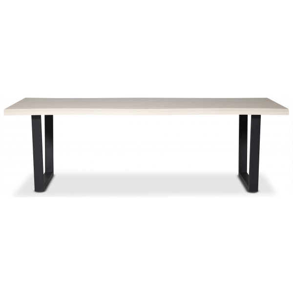 Bretagne matbord 240 cm - Whitewash/svart