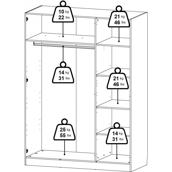 Armoire Billund à 3 portes - Hickory Armoire Billund à 3 portes - Hickory