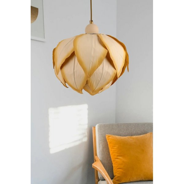 Daun taklampa - Gul/vit