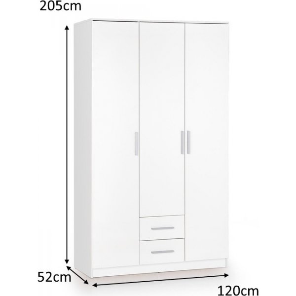 Armoire Abdel 3 - Blanc/chêne Armoire Abdel 3 - Blanc/chêne