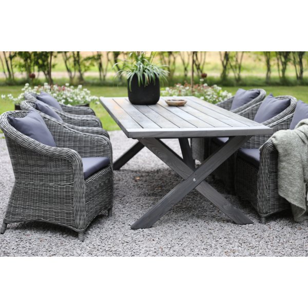 Mercury fåtölj i rotting - Grå konstrotting + Fläckborttagare för möbler Mercury fåtölj i rotting - Grå konstrotting + Fläckborttagare för möbler