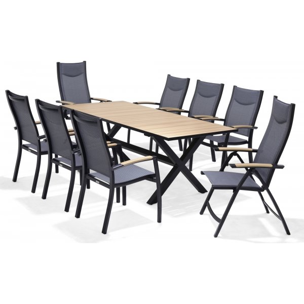 Panama eetgroep 7 - Zwart/teak