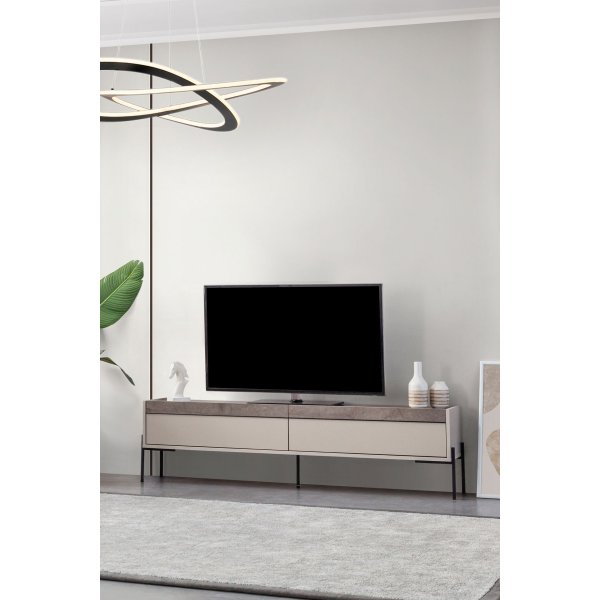 Beskar TV-bänk - Sandsten/svart Beskar TV-bänk - Sandsten/svart