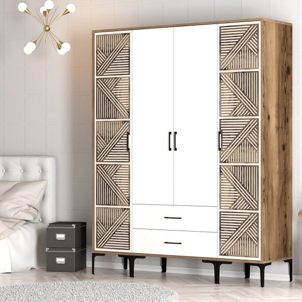 Kumsal garderob 11 Valnt/vit