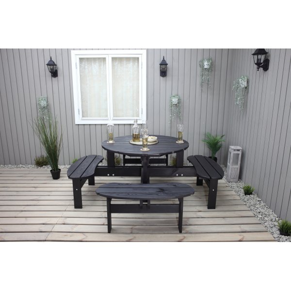 Ronda meubelgroep - Tuinbank & tafel in één - Zwart Ronda meubelgroep - Tuinbank & tafel in één - Zwart