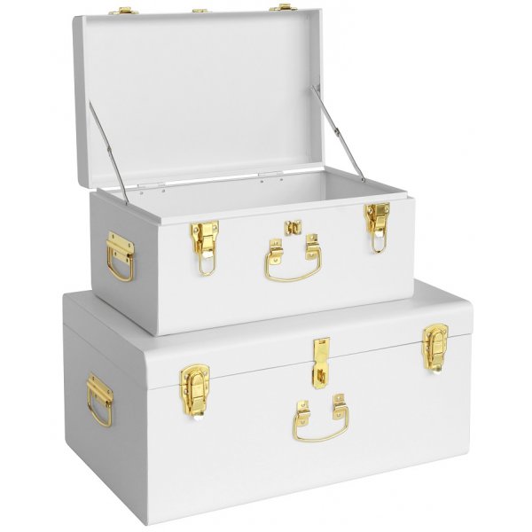Matteus vintage Koffert set - Vit / Mässing + Textilrengöring för möbler Matteus vintage Koffert set - Vit / Mässing + Textilrengöring för möbler