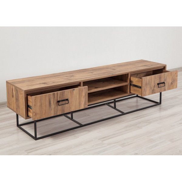 Quantum Silva mediabank 180 cm - Grenen/zwart Quantum Silva mediabank 180 cm - Grenen/zwart
