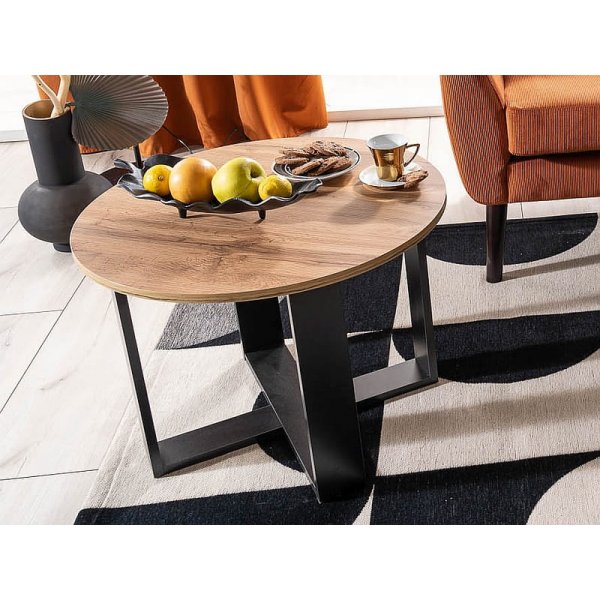 Table basse Egoa 65 cm - Chne/noir