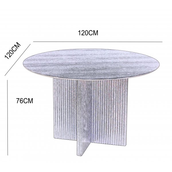 Crossby runt matbord Ø120 cm - Svartbetsad ek Crossby runt matbord Ø120 cm - Svartbetsad ek