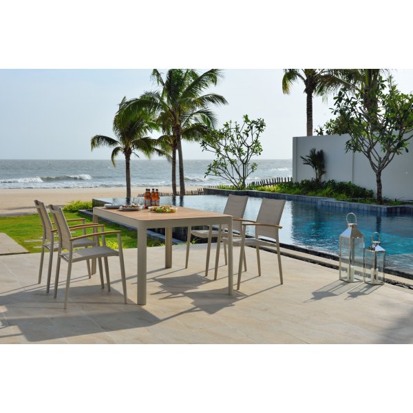 Portails salle à manger groupe 5 - Blanc/teck Portails salle à manger groupe 5 - Blanc/teck