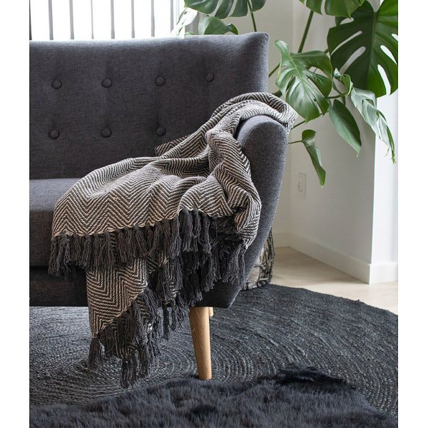 Cort Pl�d - Svart/vit