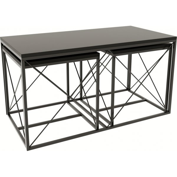 Table basse Ravina 45/100 x 45/50 cm - Anthracite/noir