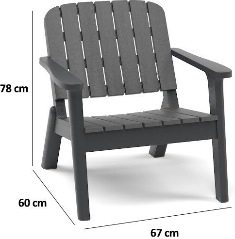 Silva tuinstoel - Antraciet/grafiet