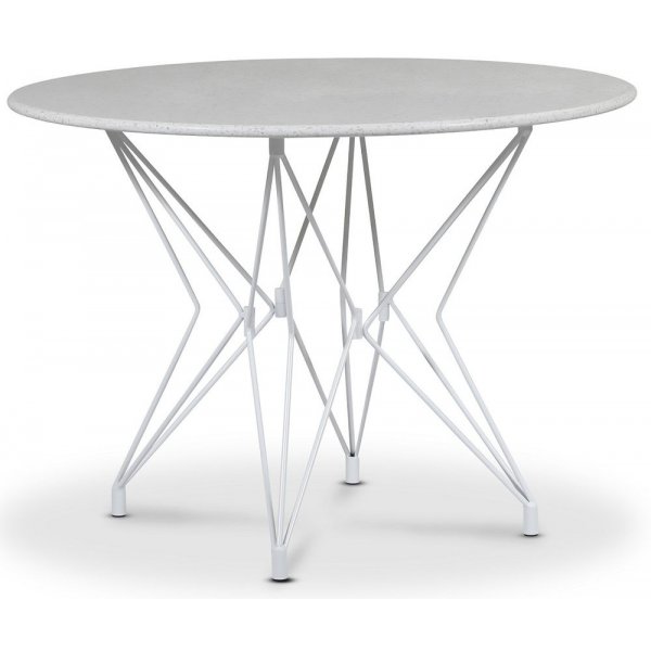 Zoo matbord 105 cm - Vit / Terrazzo Bianco