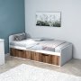 Newra enkelsng 190 x 90 cm - Ljus valnt/vit