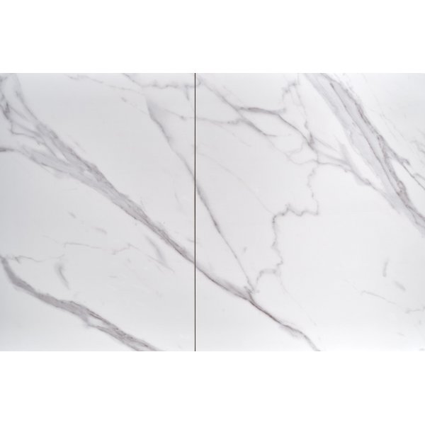 Table à manger Osman 160-220 x 90 cm - Marbre blanc/noir Table à manger Osman 160-220 x 90 cm - Marbre blanc/noir