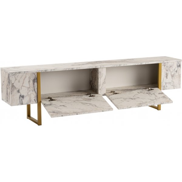 Meuble TV Serenity - Marbre blanc/or Meuble TV Serenity - Marbre blanc/or