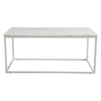 Accent rektangulärt soffbord i marmor 110 cm - Vit marmor