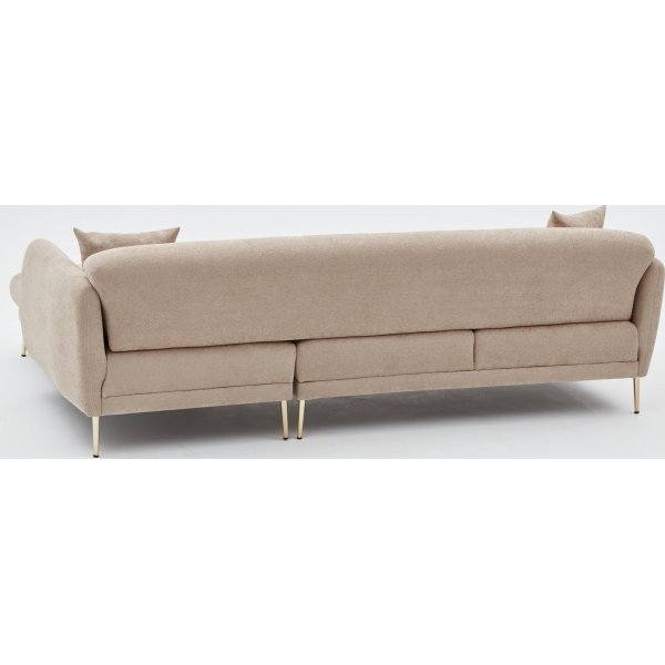 Canapé divan Simena droite - Beige/or Canapé divan Simena droite - Beige/or