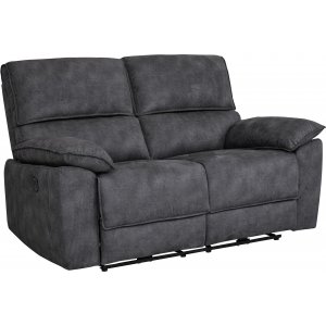 Coventry 2-sits reclinersoffa med elektrisk mekanism - Grå microfiber