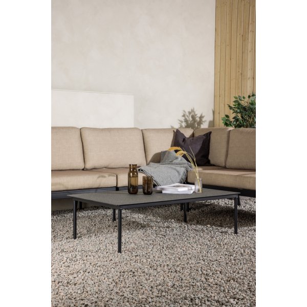 Groupe de canapés d'angle Pehnna - Noir/beige sable Groupe de canapés d'angle Pehnna - Noir/beige sable