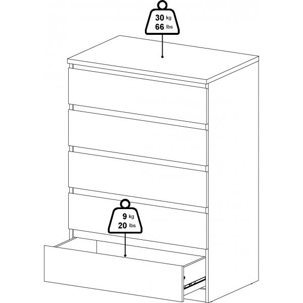 Naia byrå med 5 lådor - Tryffel Naia byrå med 5 lådor - Tryffel