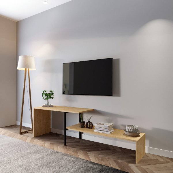 Zagreb TV-bänk - Ek/svart Zagreb TV-bänk - Ek/svart