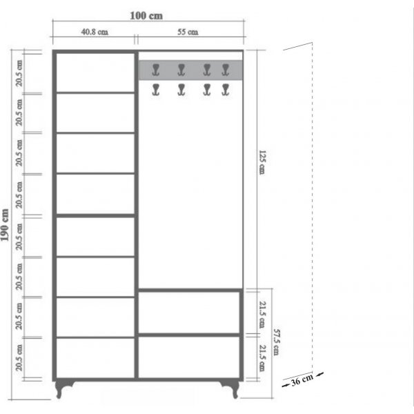 Meuble d'entre Inci - Chne Sonoma