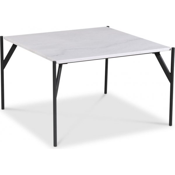 Accent soffbord 75 - Vit marmor / Svart