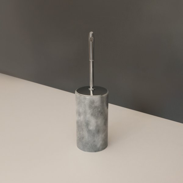 Toalettborste med ställ i grå marmor från Verona Toalettborste med ställ i grå marmor från Verona