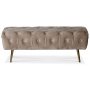 Kingsley fotpall - Beige sammet / Mssing