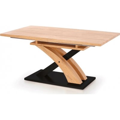 Lyall matbord 90x160-220 cm - Ek/svart